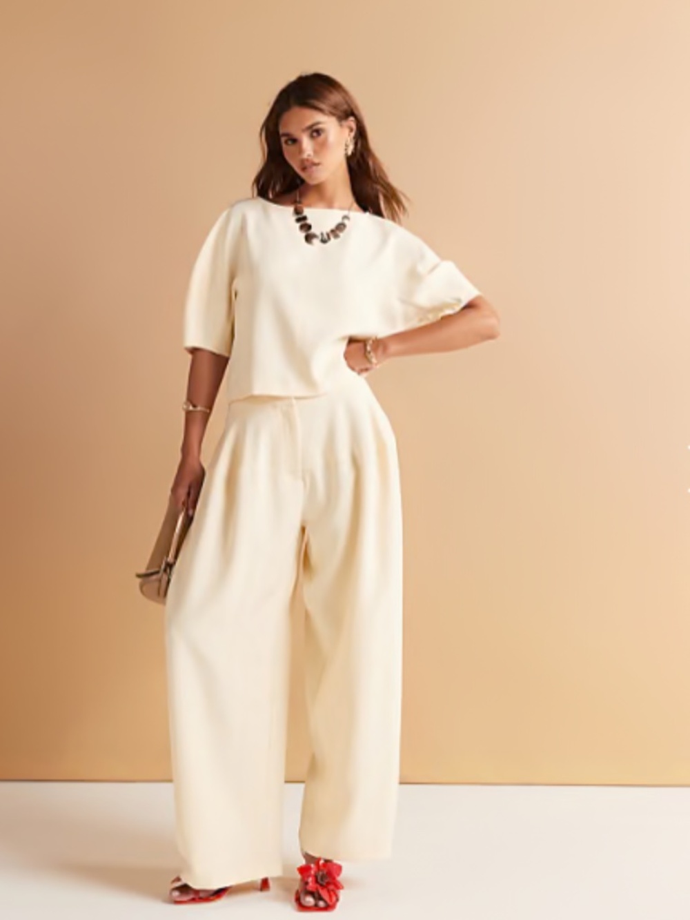 ASOS Matching Set | Tailored Balloon Sleeve Top & Barrel Leg Pants | NWT